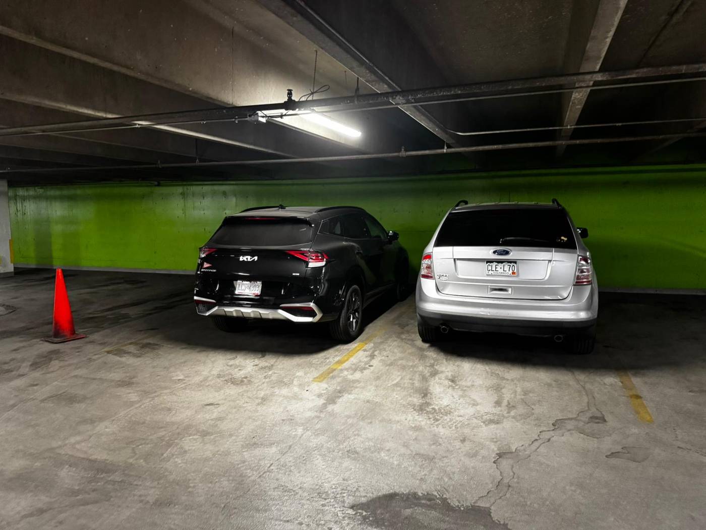 Cleaned parking spaces