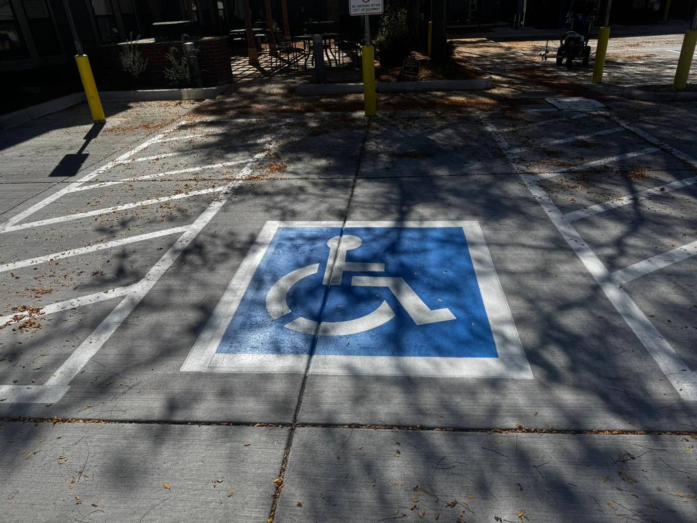 Restored accessible marking at a commercial property