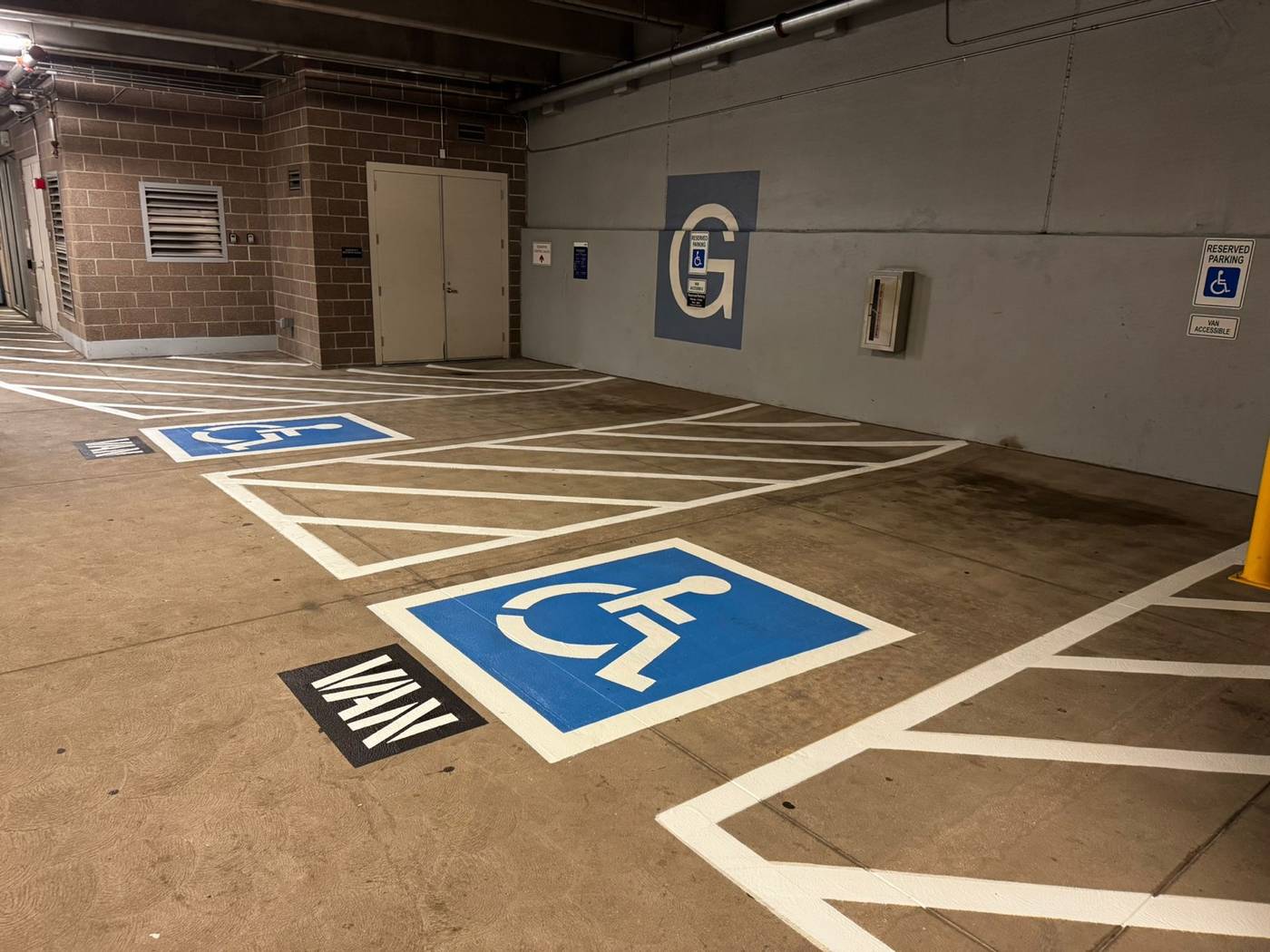 Accessible parking symbol and access aisle