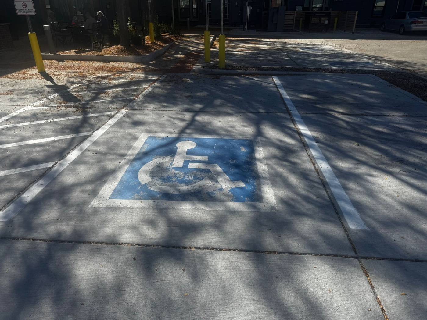 Weathered accessible pavement marking