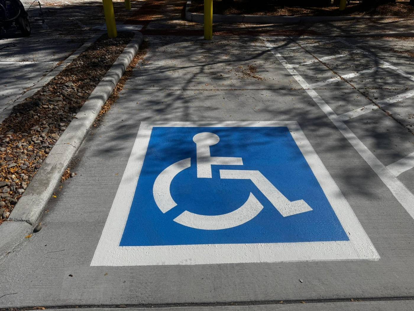 Completed accessible parking symbol
